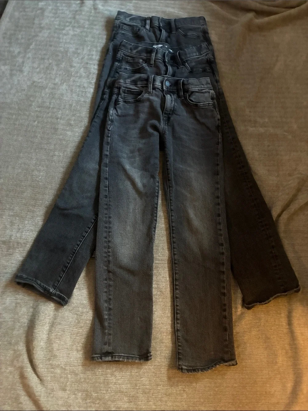 Lots of 3 pairs identical  Old Navy boys Black/grey Slim built in tough stretch